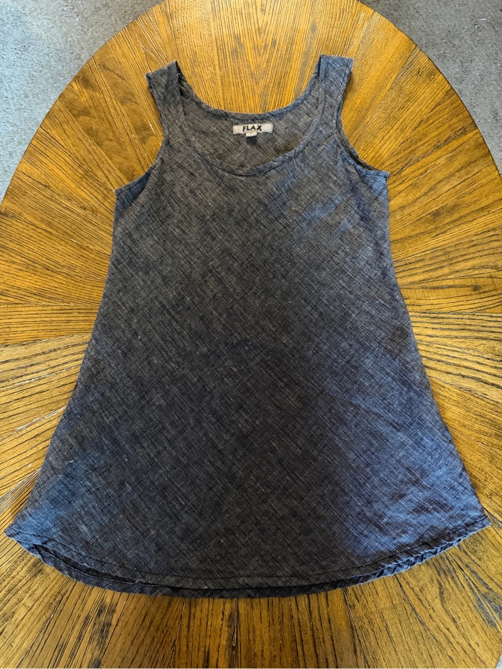 Flax Slate Gray Linen Scoop Neck Tunic